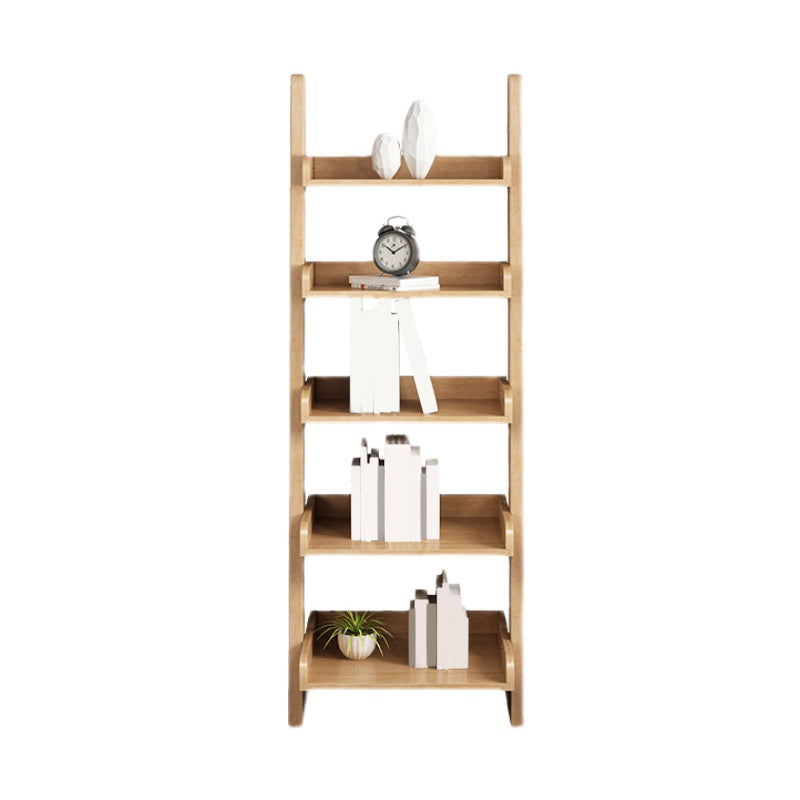 5 Shelves Ladder Bookshelf Wooden Contemporary Bookcase ,11.8" W x 55.1" H