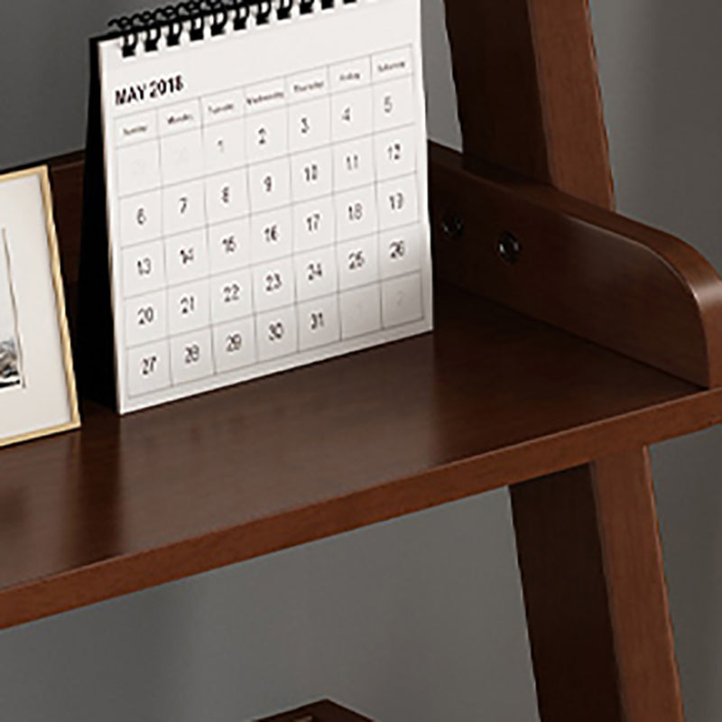 5 Shelves Ladder Bookshelf Wooden Contemporary Bookcase ,11.8" W x 55.1" H