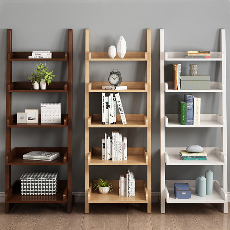 5 Shelves Ladder Bookshelf Wooden Contemporary Bookcase ,11.8" W x 55.1" H