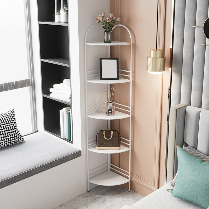 Modern Bookcase Corner Metal Open Back Shelf Bookcase with Shelves for Living Room