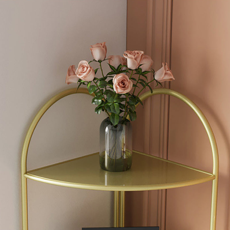 Modern Bookcase Corner Metal Open Back Shelf Bookcase with Shelves for Living Room