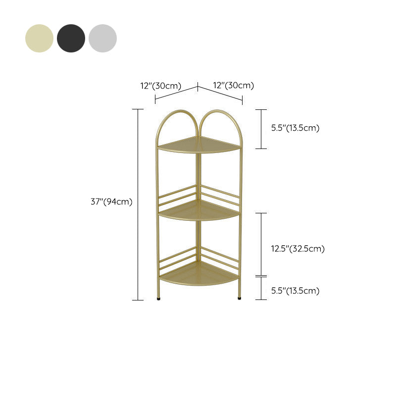 Modern Bookcase Corner Metal Open Back Shelf Bookcase with Shelves for Living Room