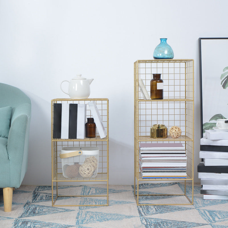 Modern Closed Back Book Shelf Metal Bookcase for Living Room