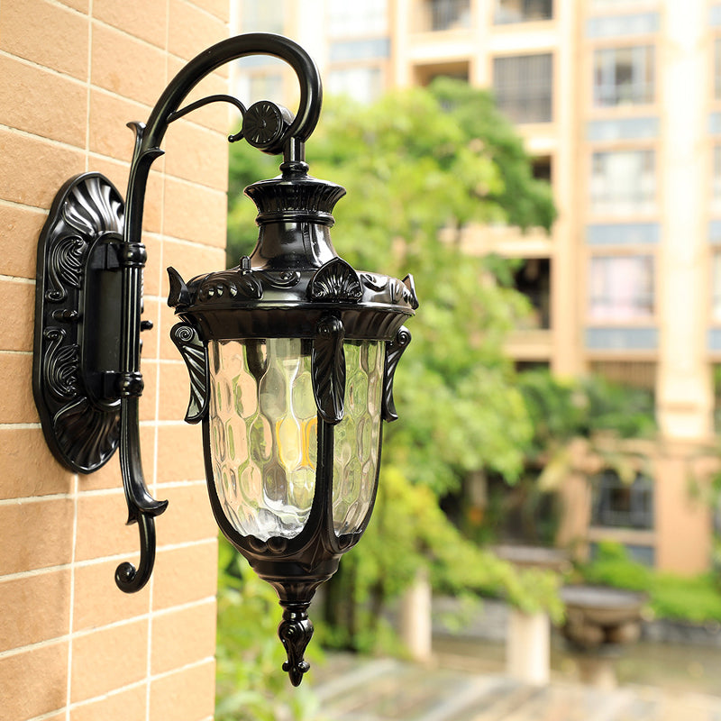 1-Kopf-Wasserglas Wandhalterung Lampe Land Gold/Schwarz Tincone Außenwandleuchte Beleuchtung