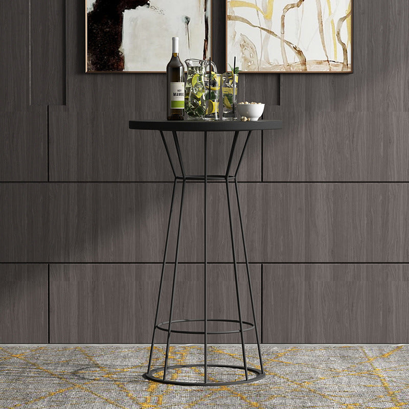 1/2/3 Pieces Modern Round Stool and Table Set Metal and Wood Pub Set