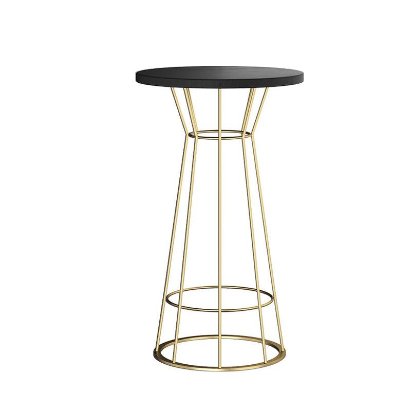1/2/3 Pieces Modern Round Stool and Table Set Metal and Wood Pub Set