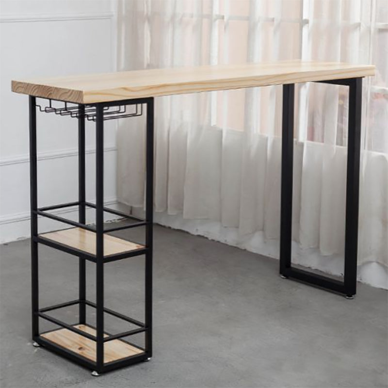 Industrial Rectangle Bar Table Set 1/2/3 Pieces Wooden Counter Table with Backless Stools