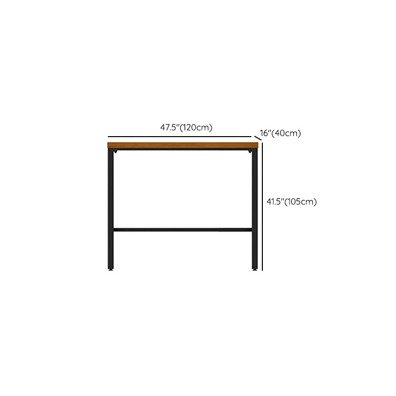 Glam Rectangle Pub Table Set 1/2/3/7 Pieces Pine Wood Top Bar Table with Metal Stools