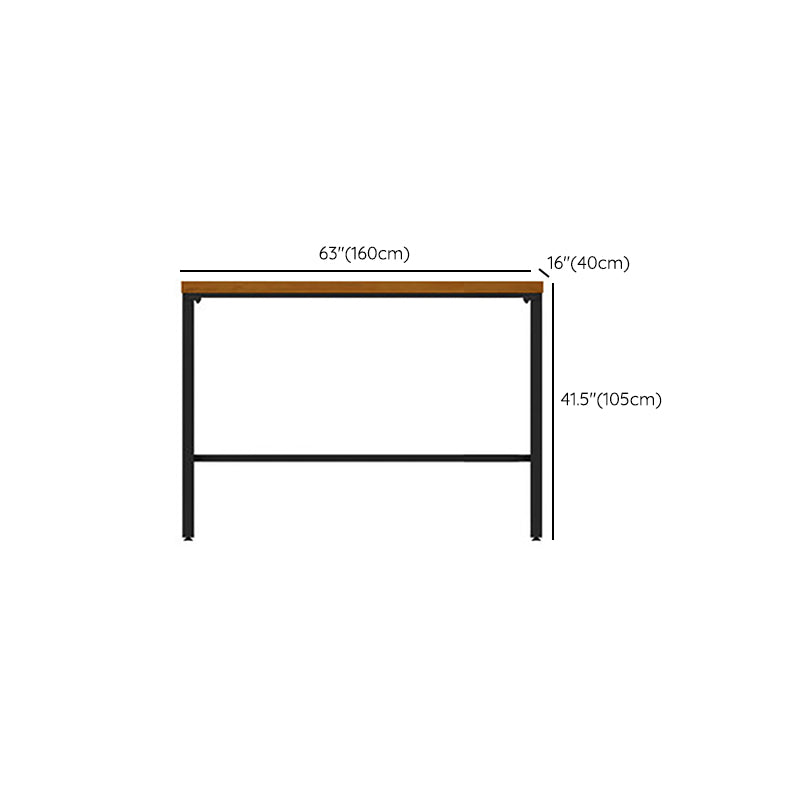 Glam Rectangle Pub Table Set 1/2/3/7 Pieces Pine Wood Top Bar Table with Metal Stools
