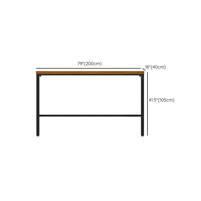 Glam Rectangle Pub Table Set 1/2/3/7 Pieces Pine Wood Top Bar Table with Metal Stools