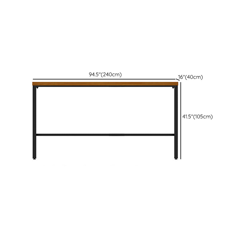 Glam Rectangle Pub Table Set 1/2/3/7 Pieces Pine Wood Top Bar Table with Metal Stools