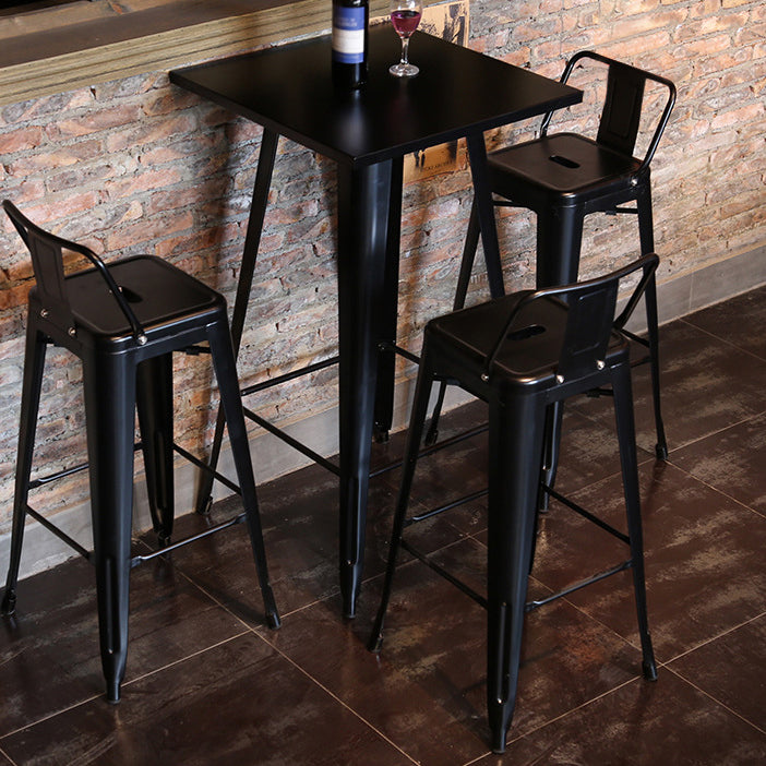 1/3/4/5 Pieces Industrial Bar Table Set Iron Bistro Set with Stools