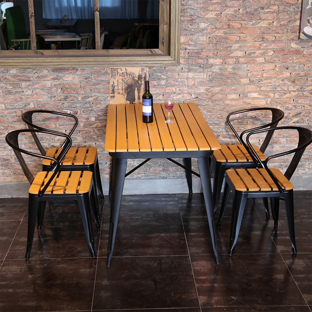 1/3/4/5 Pieces Industrial Bar Table Set Iron Bistro Set with Stools
