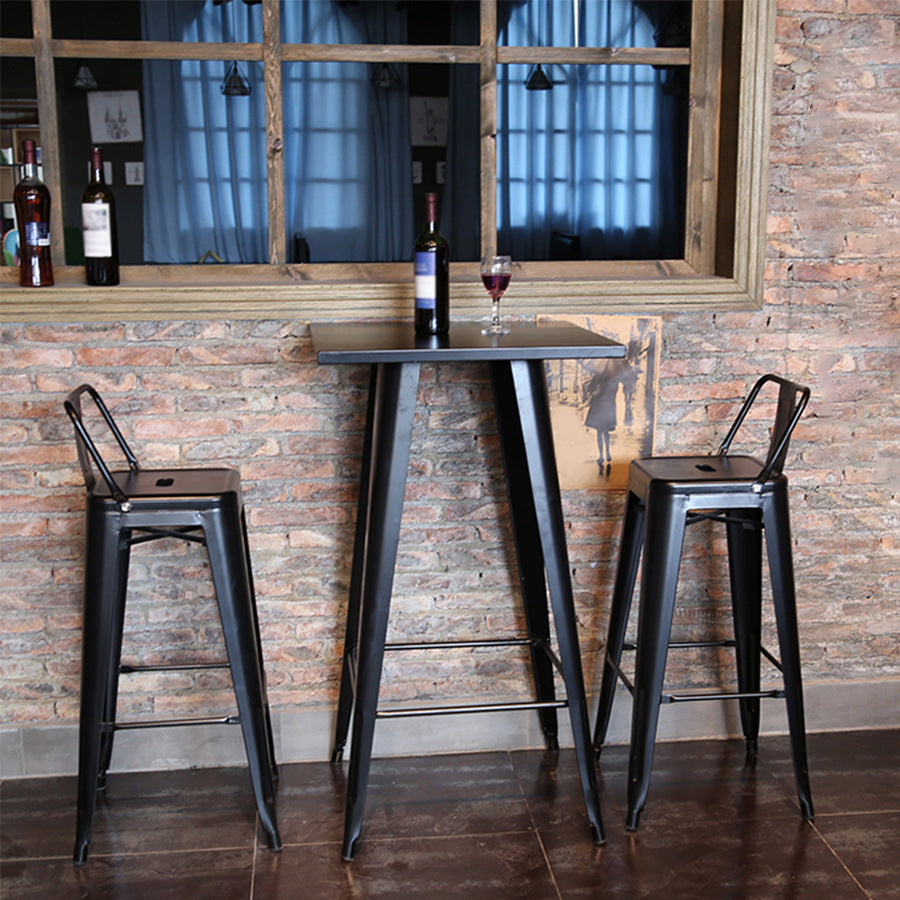 1/3/4/5 Pieces Industrial Bar Table Set Iron Bistro Set with Stools