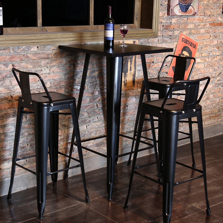 1/3/4/5 Pieces Industrial Bar Table Set Iron Bistro Set with Stools