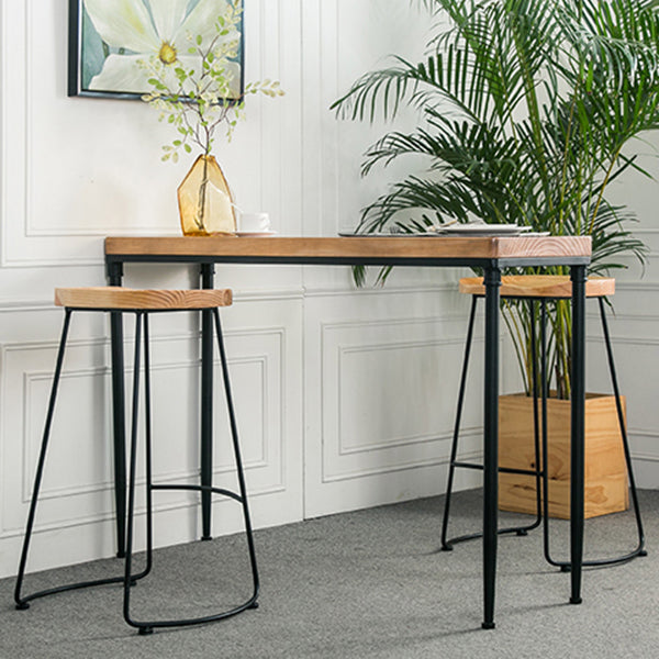 1/2/3 Pieces Industrial Rectangle Pub Table Set Solid Wood Counter Table Set