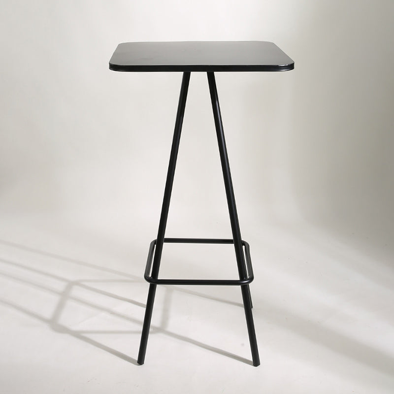 Square Industrial Bar Table Set 1/2 Pieces Counter Table with Iron High Stools