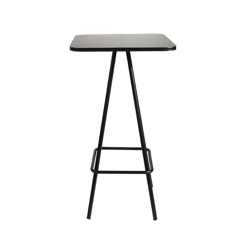 Square Industrial Bar Table Set 1/2 Pieces Counter Table with Iron High Stools