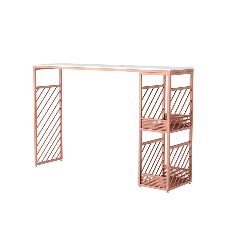 Glam Style 1/2/3 Pieces Faux Marble Bar Table Set Fixed Table Counter Set for Home Use