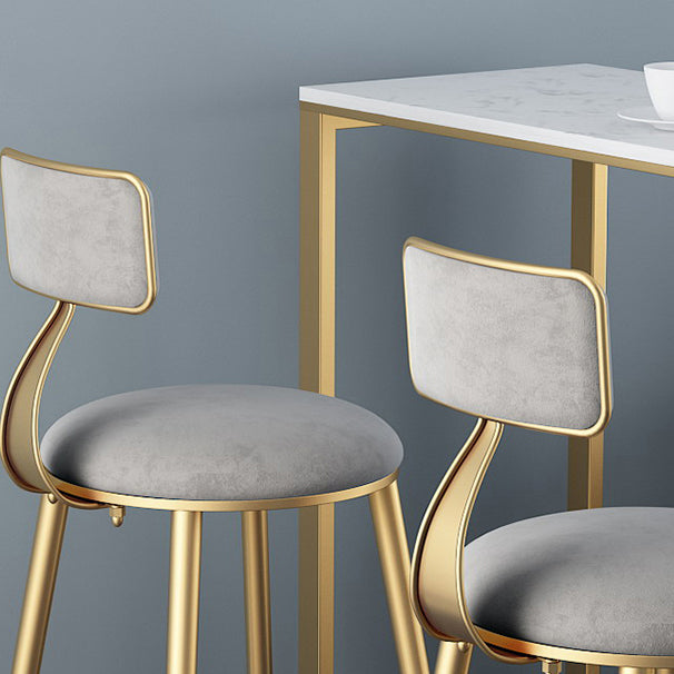 Faux Marble Bar Table Set 1/2/3 Pieces Glam Rectangle Bistro Set for Dining Room