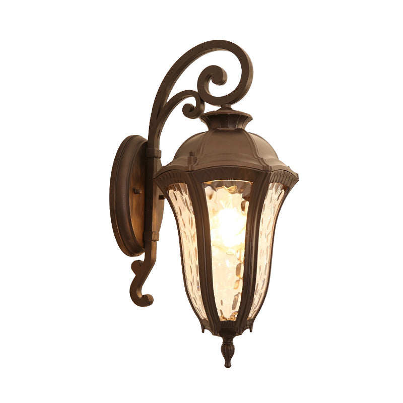 1-licht water glazen wandverlichting rustiek zwart urn buiten hoek wandmontage lamp barmant
