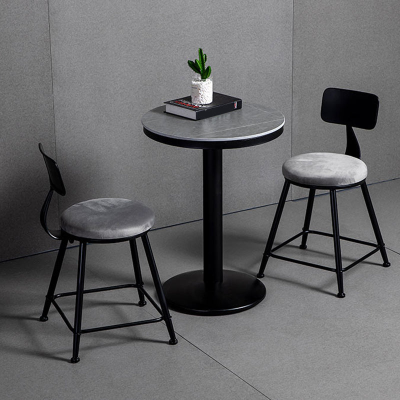 1/2/3 Pieces Industrial Gray Stone Top Bar Table Set Counter Table with Stools