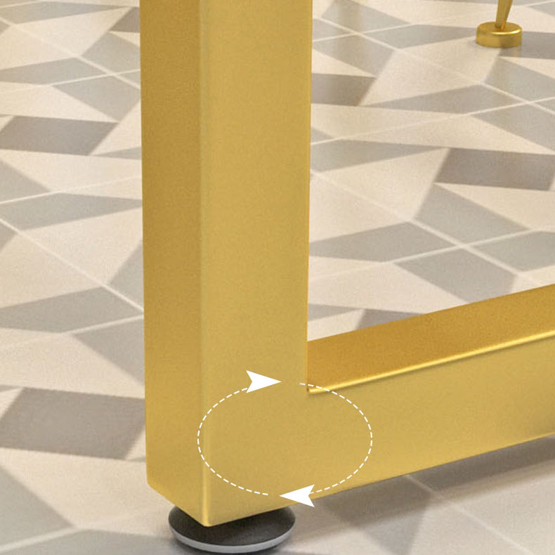 Glam Style Bar Table Set 1/5 Pieces Rectangle Stone Fixed Pub Dining Set