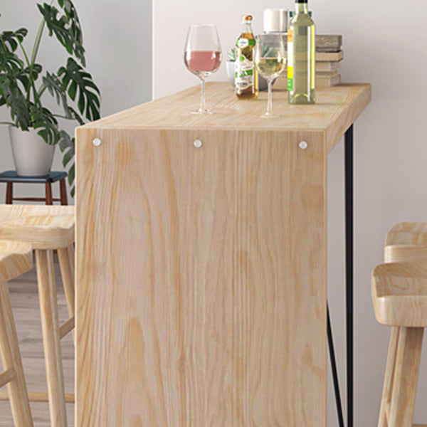 Modern Bar Table Set 1/2/5 Pieces Wooden Bar Table with High Wood Stools