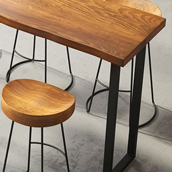 Industrial Style Bar Table Set 1/4/7 Pieces Rectangle Solid Wood Counter Table Set