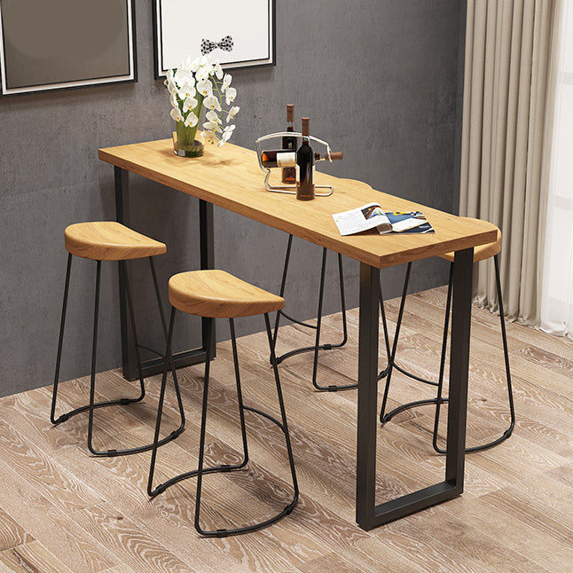 Industrial Style Bar Table Set 1/4/7 Pieces Rectangle Solid Wood Counter Table Set