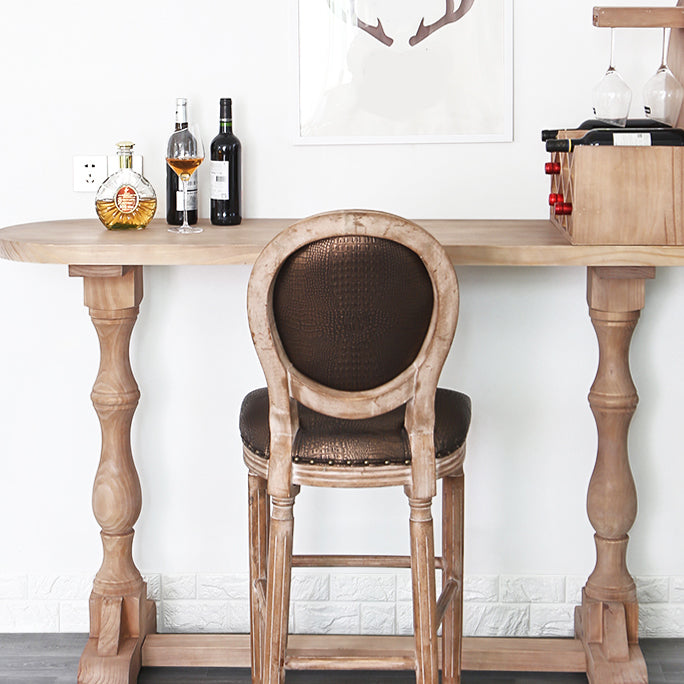 Wooden Counter Table with Stools 1/2/3 Pieces Modern Irregular Shape Pub Table Set