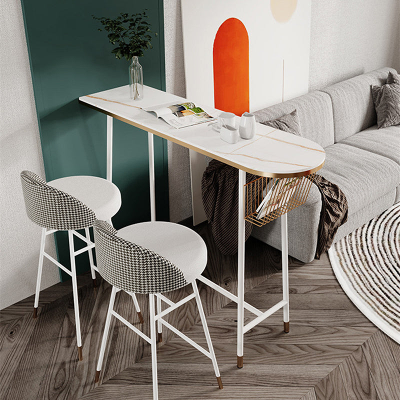 1/2/3 Pieces Irregular Shape Pub Table Set Modern Sintered Stone Top Bistro Table Set