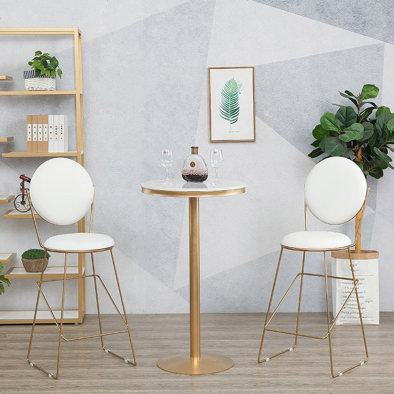 Fixed Counter Set Industrial 1/2/3 Pieces Faux Marble Bar Table Set for Home Use