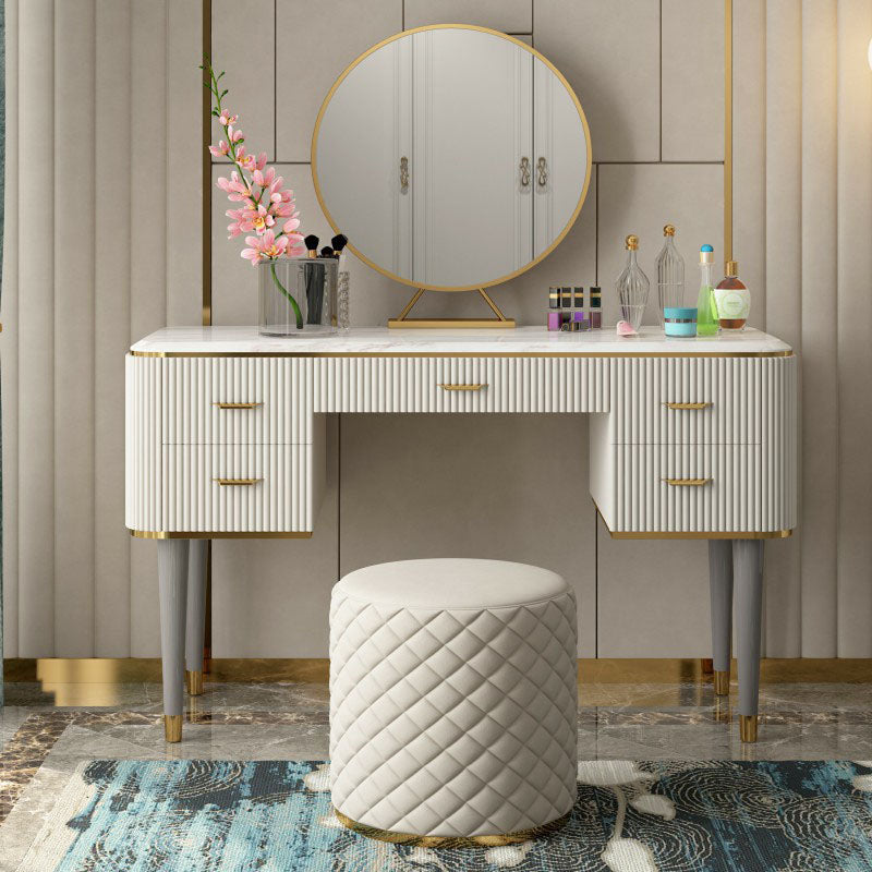 Contemporary Makeup Vanity Set 5-Drawers Vanity Dressing Table Set