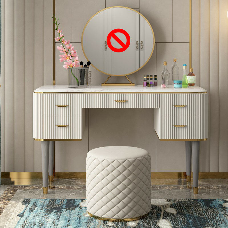 Contemporary Makeup Vanity Set 5-Drawers Vanity Dressing Table Set