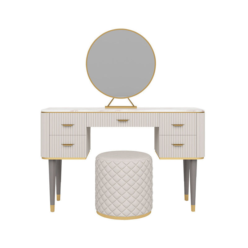 Contemporary Makeup Vanity Set 5-Drawers Vanity Dressing Table Set