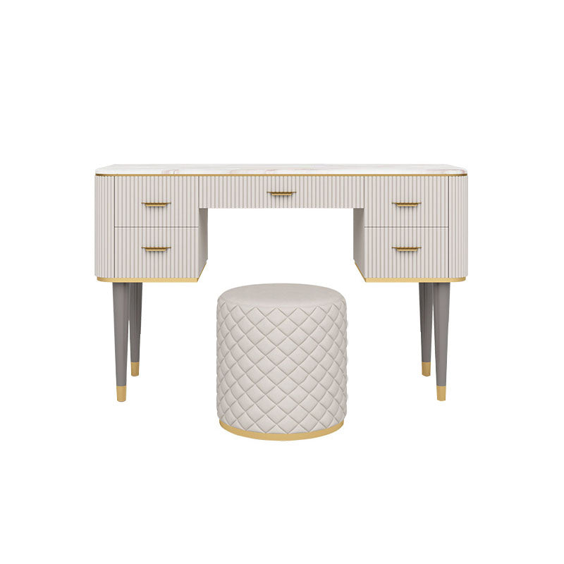 Contemporary Makeup Vanity Set 5-Drawers Vanity Dressing Table Set