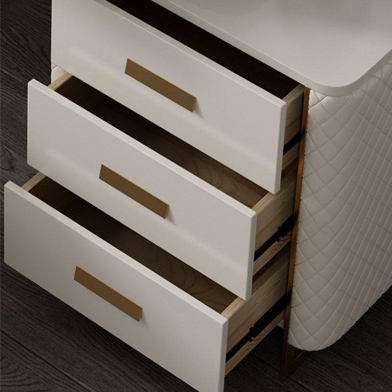 Glam Wooden Vanity Makeup Table Set 5-Drawers Dressing Table