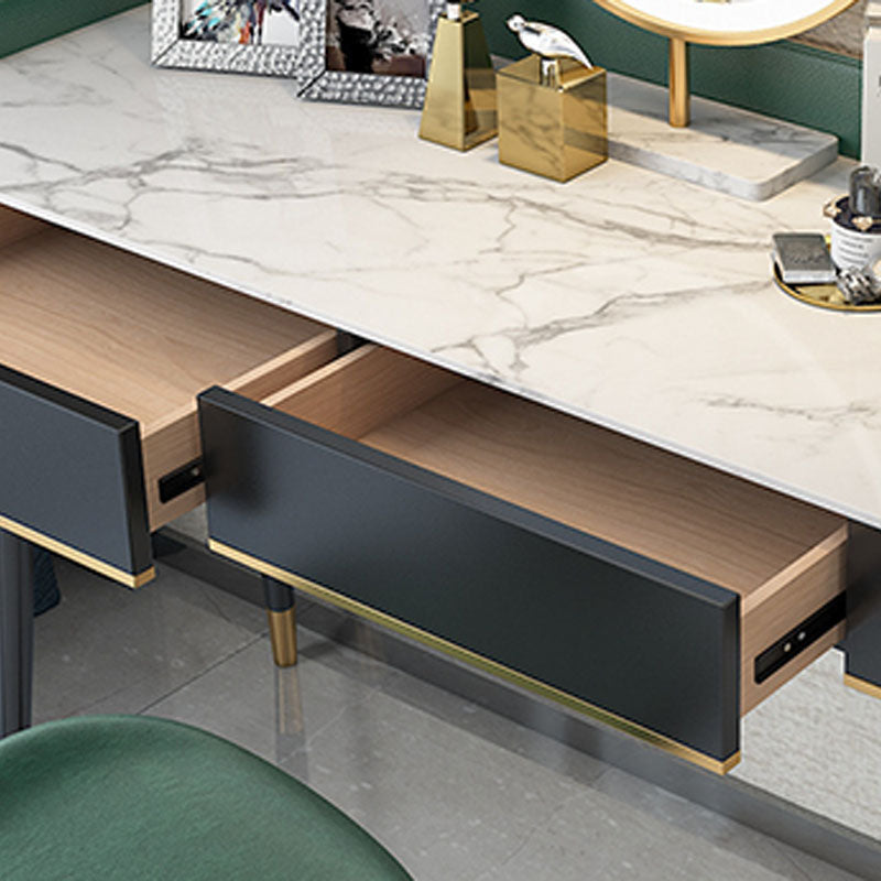 Contemporary Makeup Vanity Desk Double Drawers Vanity Dressing Table