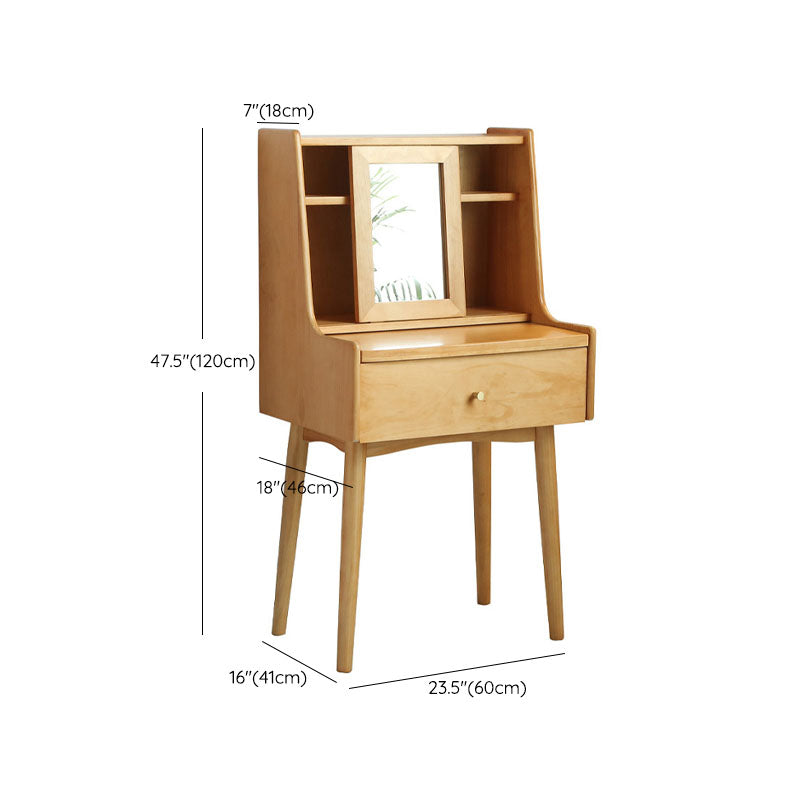 Scandinavian Bedroom 1 Drawers Solid Wood Removable Make-up Vanity