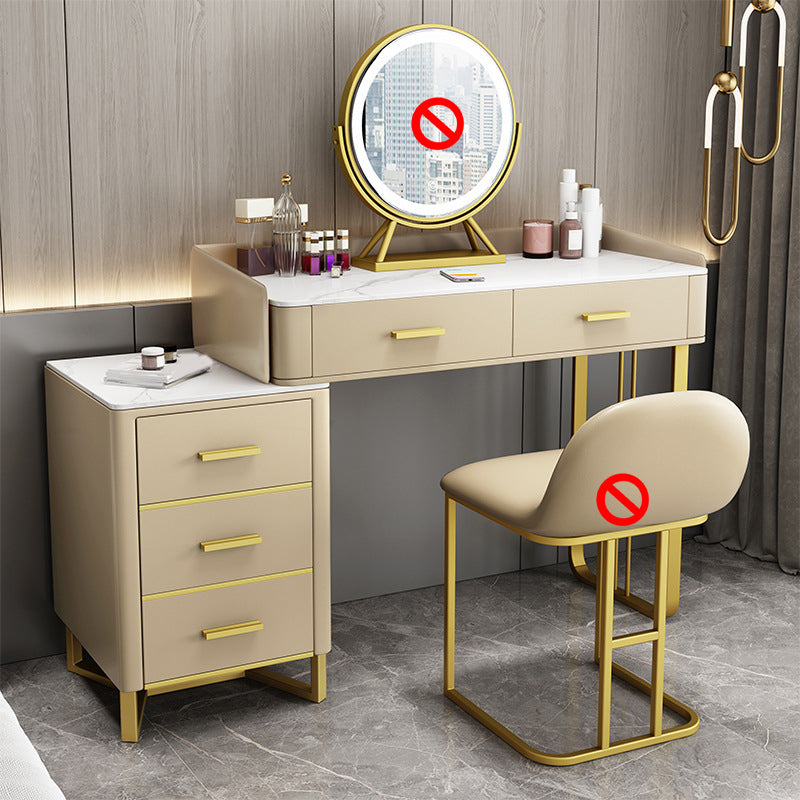 Bedroom Make-up Vanity Luxurious Stone Top Makeup Vanity Desk Table