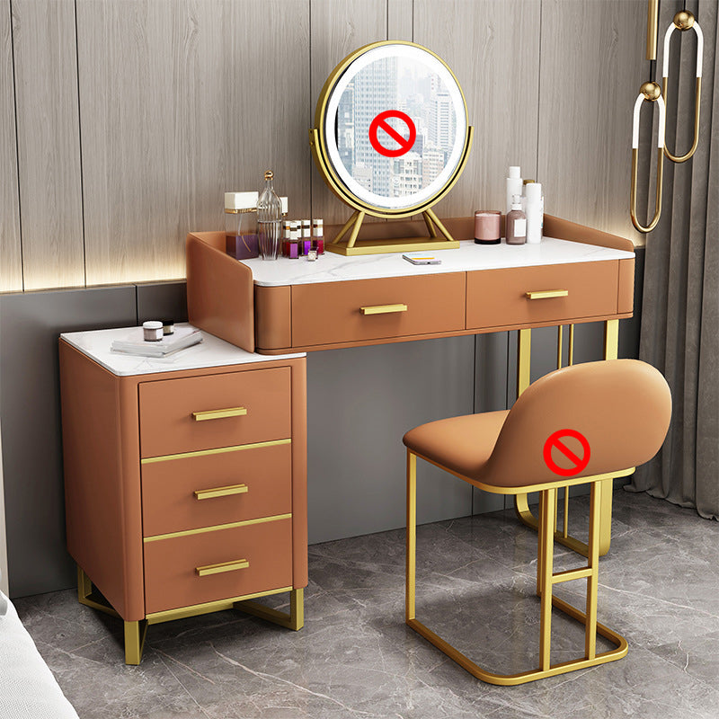 Bedroom Make-up Vanity Luxurious Stone Top Makeup Vanity Desk Table