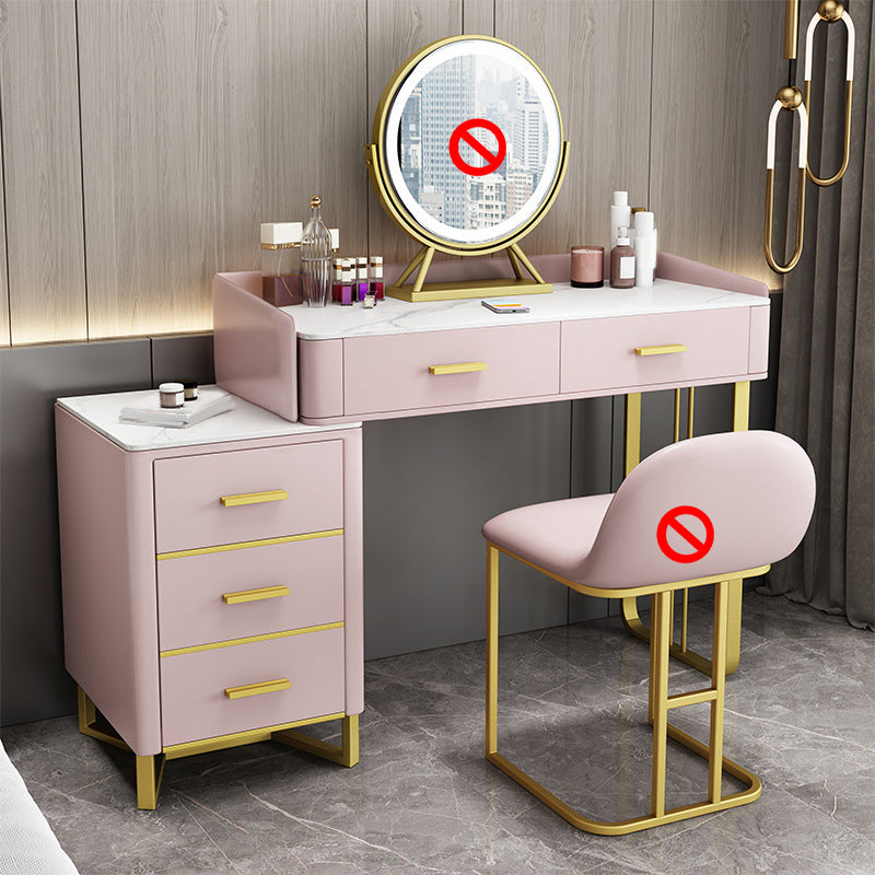Bedroom Make-up Vanity Luxurious Stone Top Makeup Vanity Desk Table