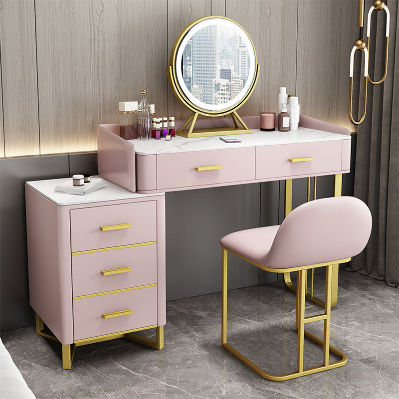 Bedroom Make-up Vanity Luxurious Stone Top Makeup Vanity Desk Table