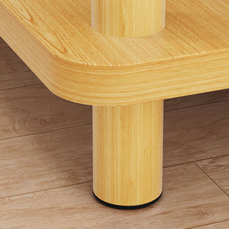 Modern Rectangular Corner Table Double Tier Wood Side End Table