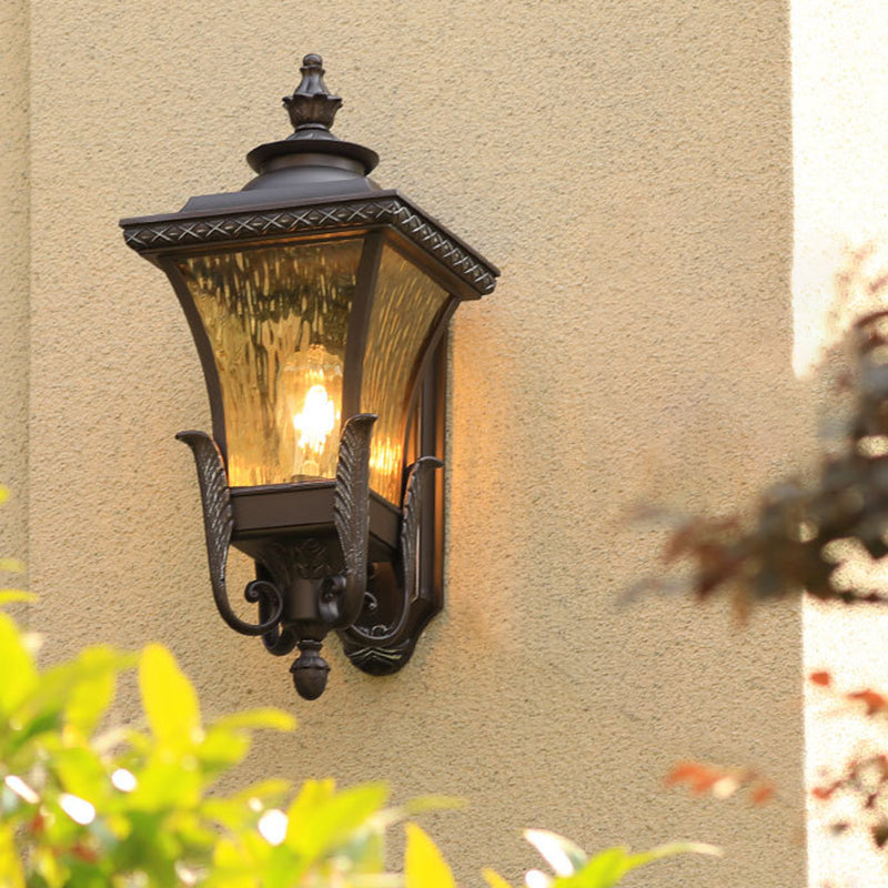 Logra de la luz de la pared de la linterna 1 cabeza de aluminio apliques de pared en negro con sombra acrílica