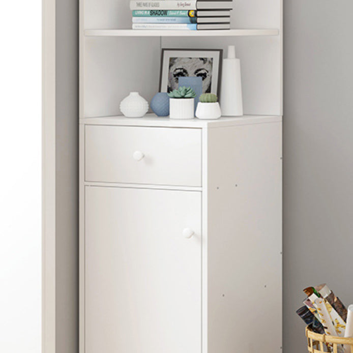 Contemporary White Water Resistant Cabinet with Drawers Corner Cabinet
