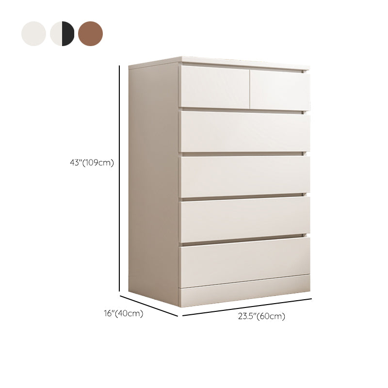 Contemporary Accent Chest with 6 Wooden Drawers Storage Chest