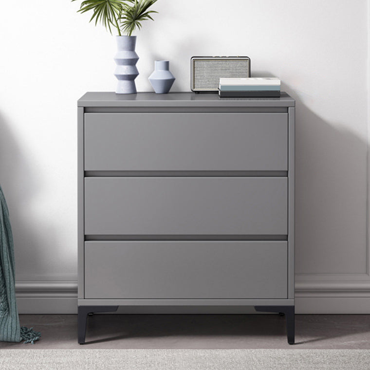 Contemporary Grey Rectangle Accent Chest with Drawers and Metal Legs