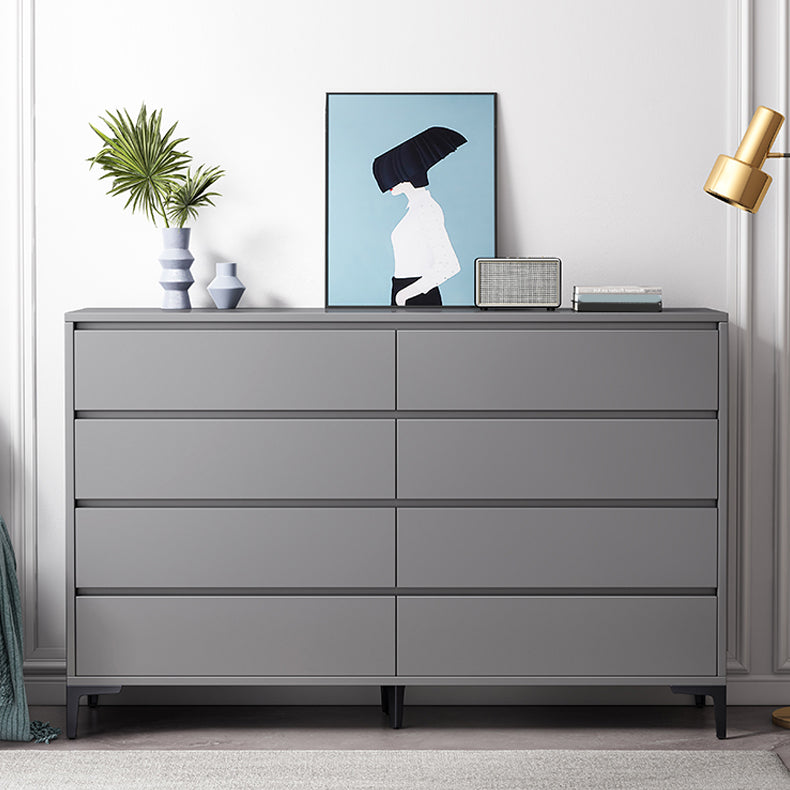 Contemporary Grey Rectangle Accent Chest with Drawers and Metal Legs